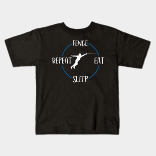 Fence Eat Sleep Repeat Gift For Fencers & Fencing Lovers Kids T-Shirt